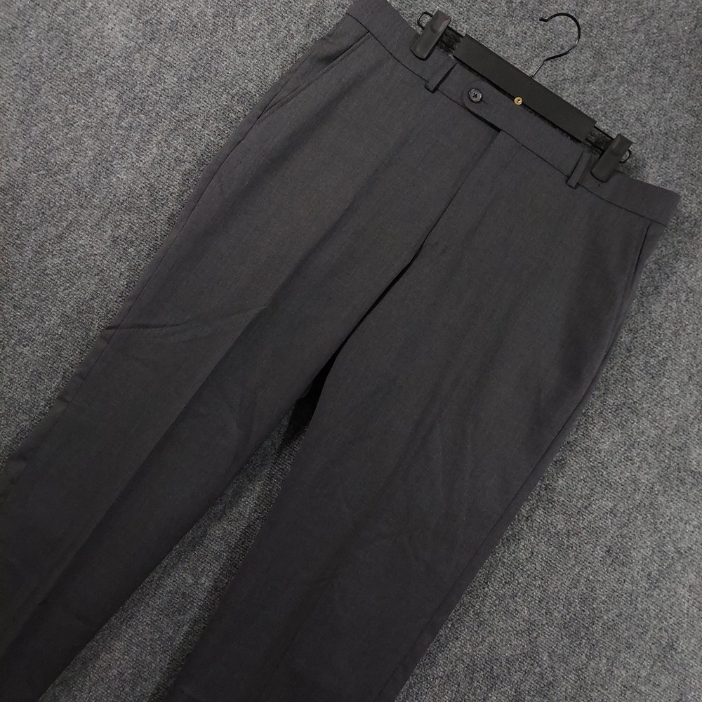 Ballin Dress‎ Pants Mens 35x30 Gray Super 120's Wool Comfort-EZE Flat Front
